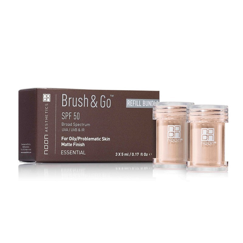 Noon Refill Brush & Go SPF 50 Fet/uren hud (3x5ml) - www.Hudonline.no