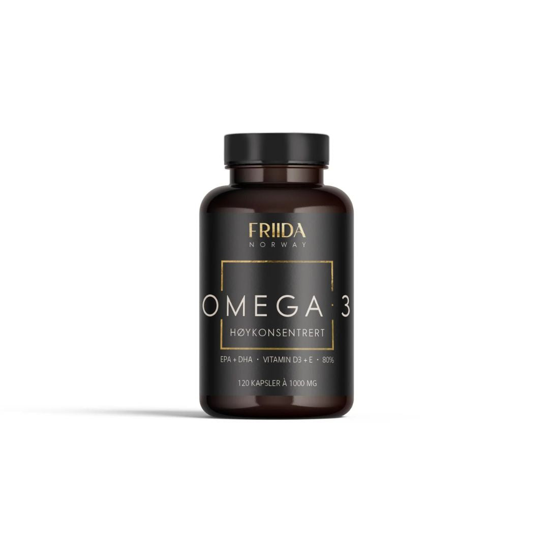 Friida Omega-3 Høykonsentrert 120 x 1000 mg - www.Hudonline.no