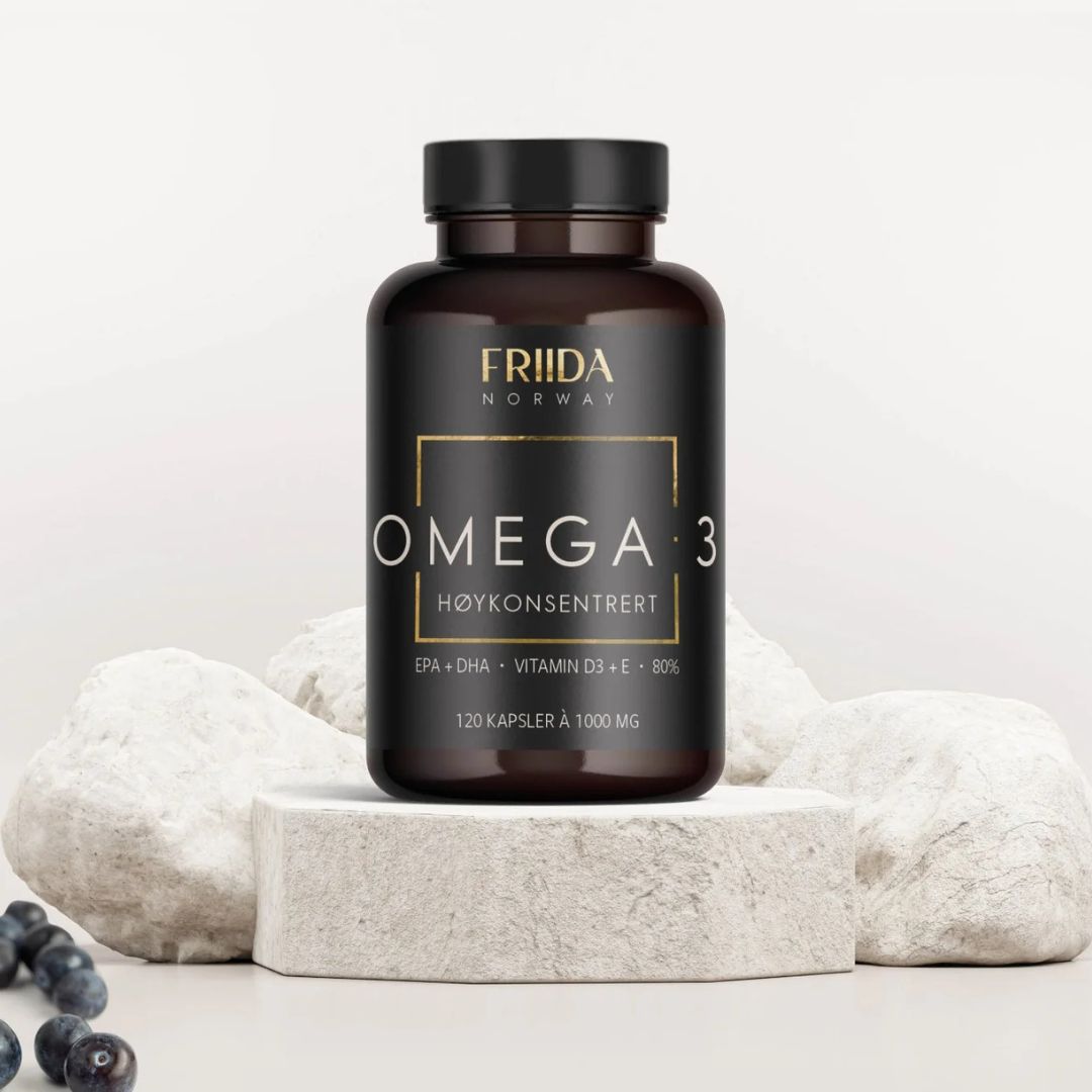 Friida Omega-3 Høykonsentrert 120 x 1000 mg - www.Hudonline.no