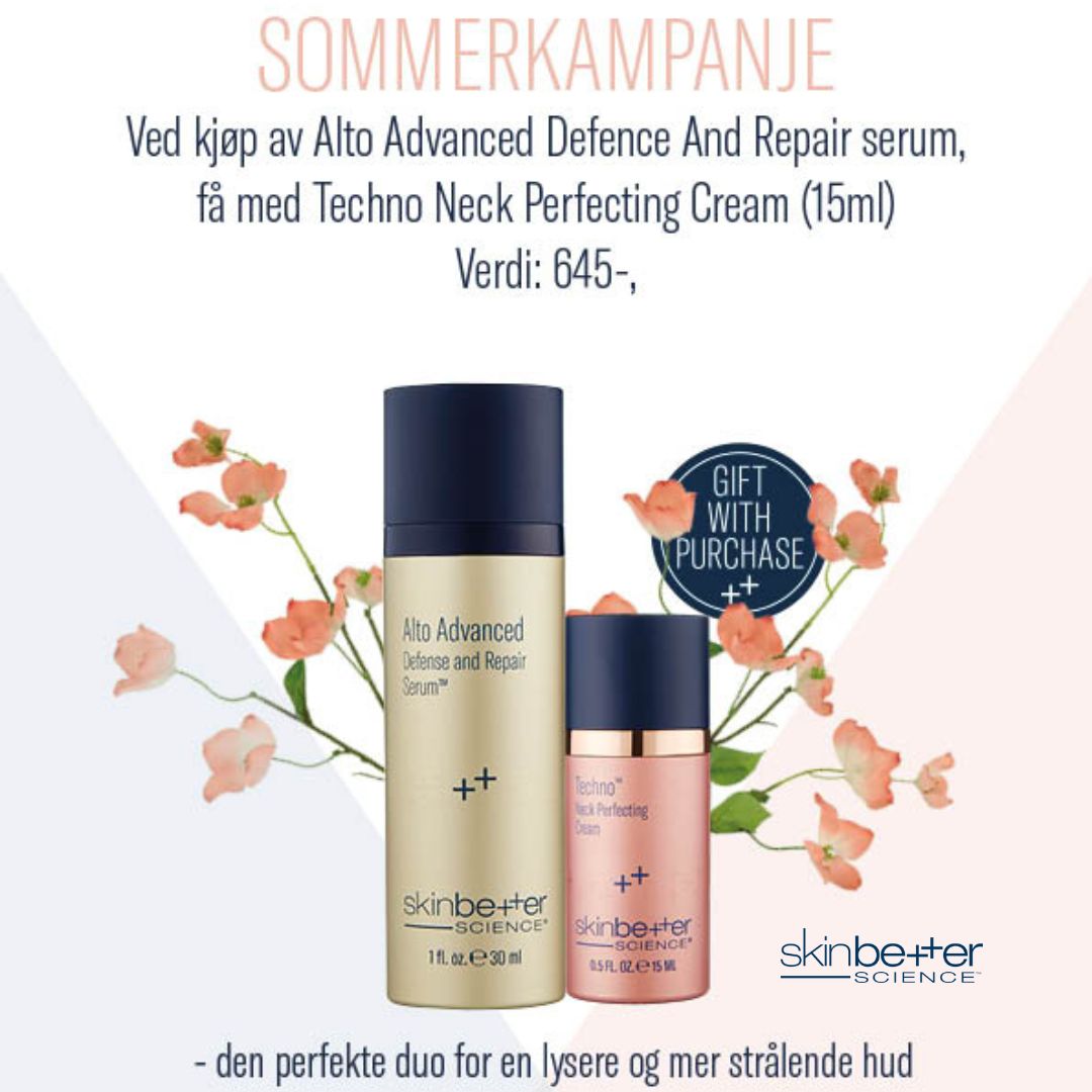 Skinbetter Sommerkampanje. Alto Advanced 30 ml og Techno Neck 15 ml - www.Hudonline.no
