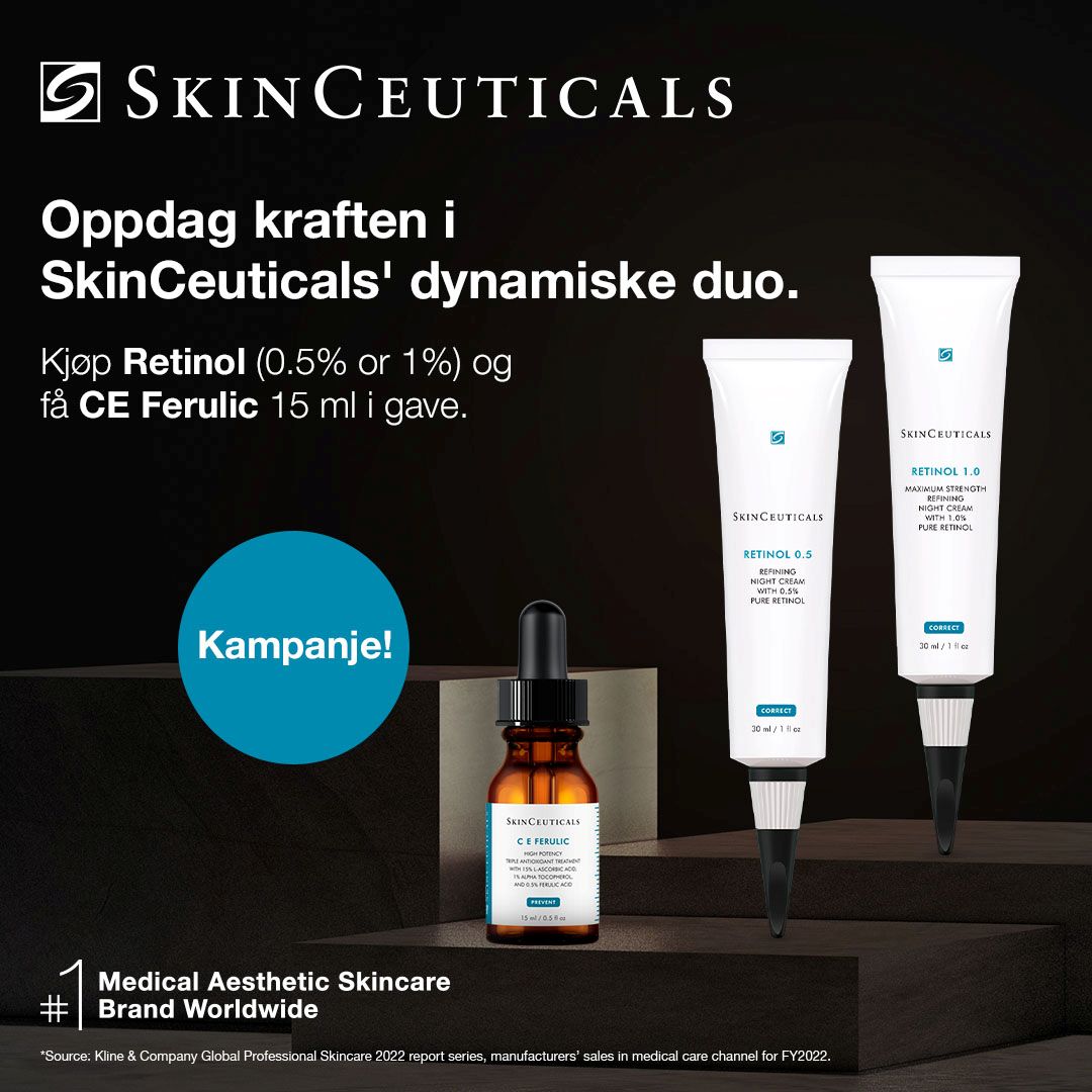 Skinceuticals Retinolkampanje med gratis 15ml CE Ferulic - www.Hudonline.no