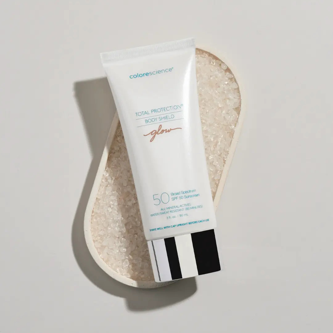 Colorescience Body Shield Glow SPF 50 – mineralsk kroppssolkrem med gyllen glød