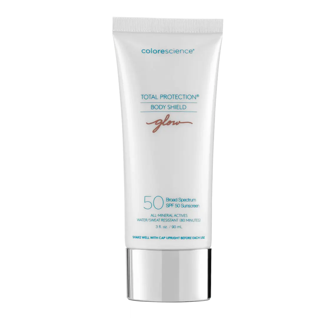 Colorescience Body Shield Glow SPF 50 – mineralsk kroppssolkrem med gyllen glød
