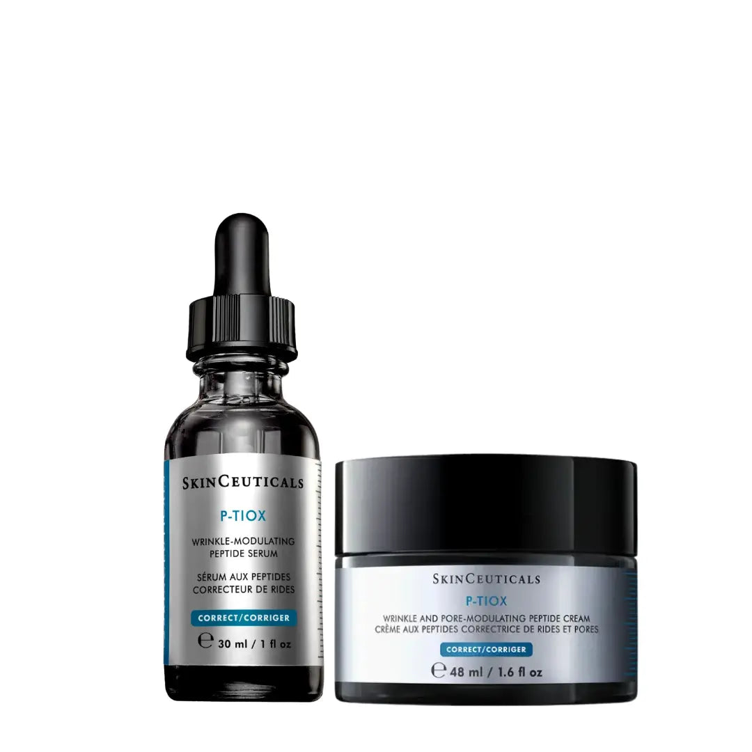 SkinCeuticals P-TIOX Anti-Aging Duo Hudpleiesett med Peptidserum 30 ml og Peptidkrem 48 ml mot Rynker og Porer