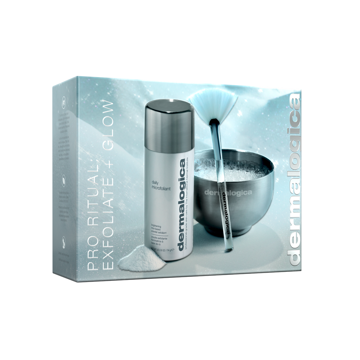 Dermalogica Pro Ritual: Exfoliate + Glow – Daily Microfoliant med skål og børste