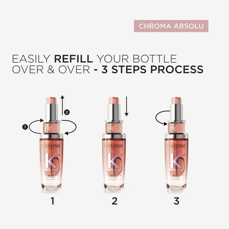 Kerastasé CHROMA ÉCLAT REFILLABLE HAIR OIL 75ML - www.Hudonline.no 