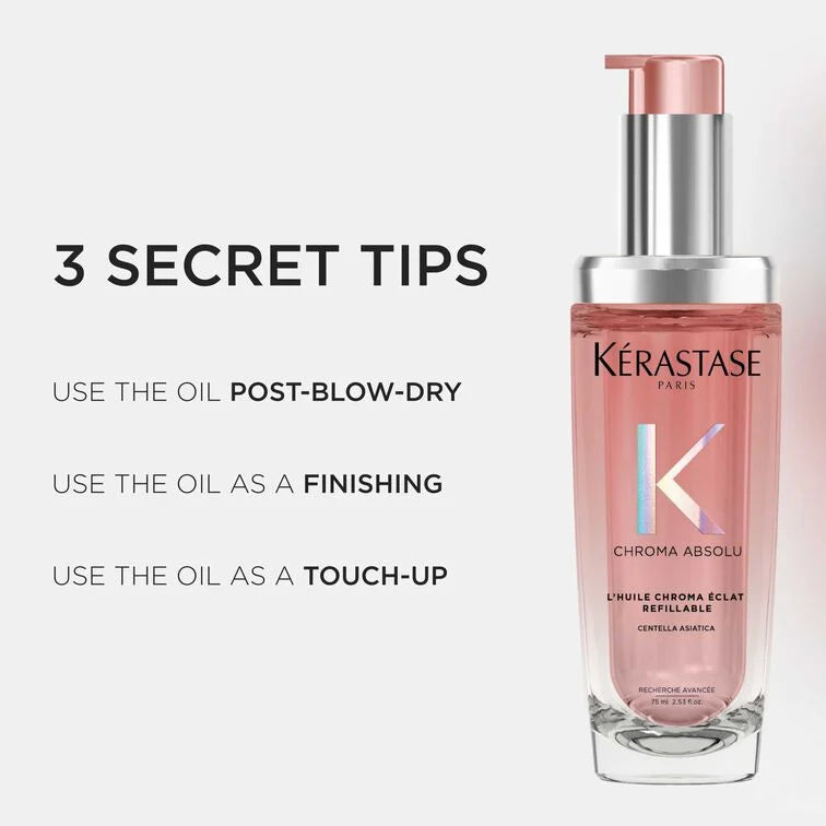 Kerastasé CHROMA ÉCLAT REFILLABLE HAIR OIL 75ML - www.Hudonline.no 