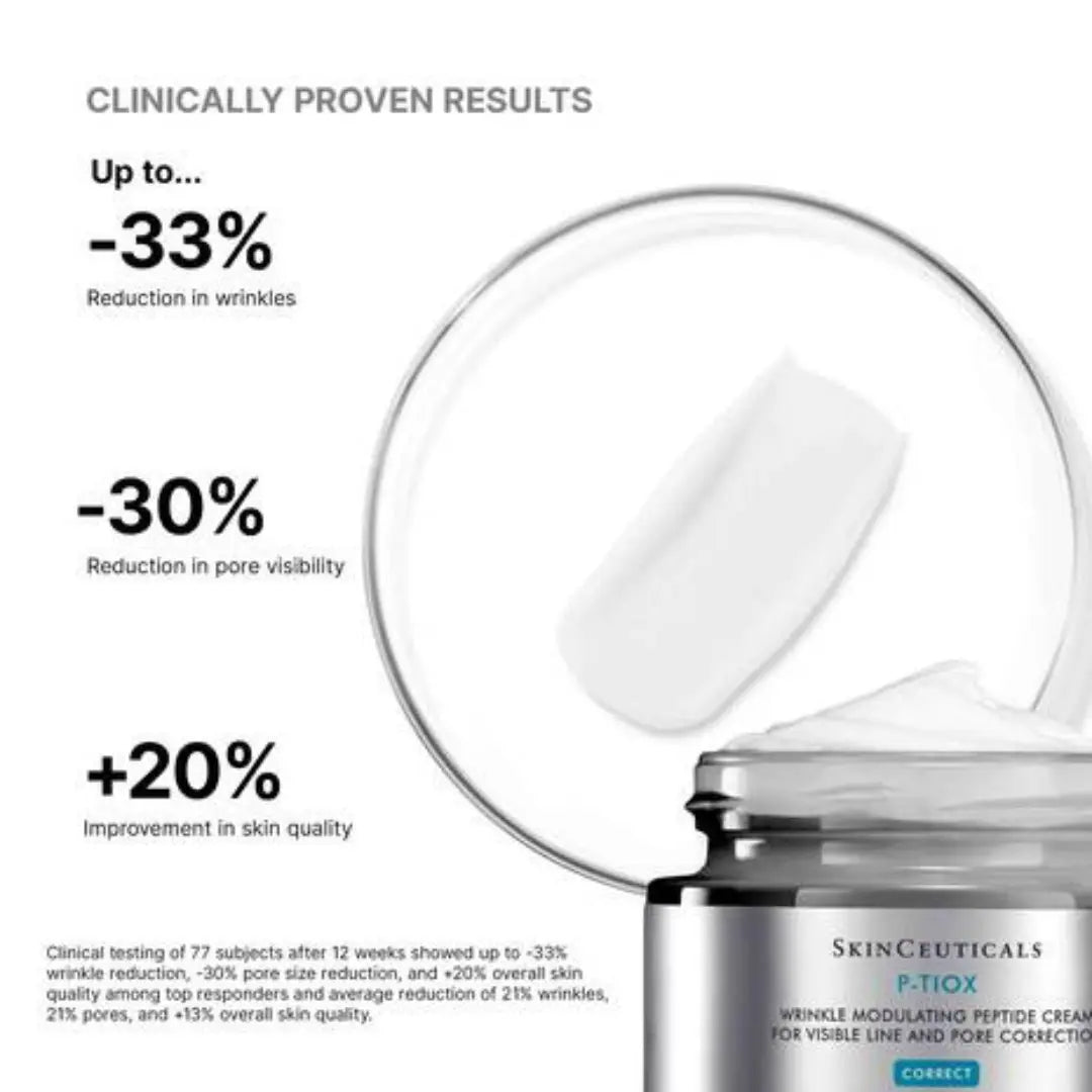SkinCeuticals P-TIOX Anti-Aging Duo Hudpleiesett med Peptidserum 30 ml og Peptidkrem 48 ml mot Rynker og Porer