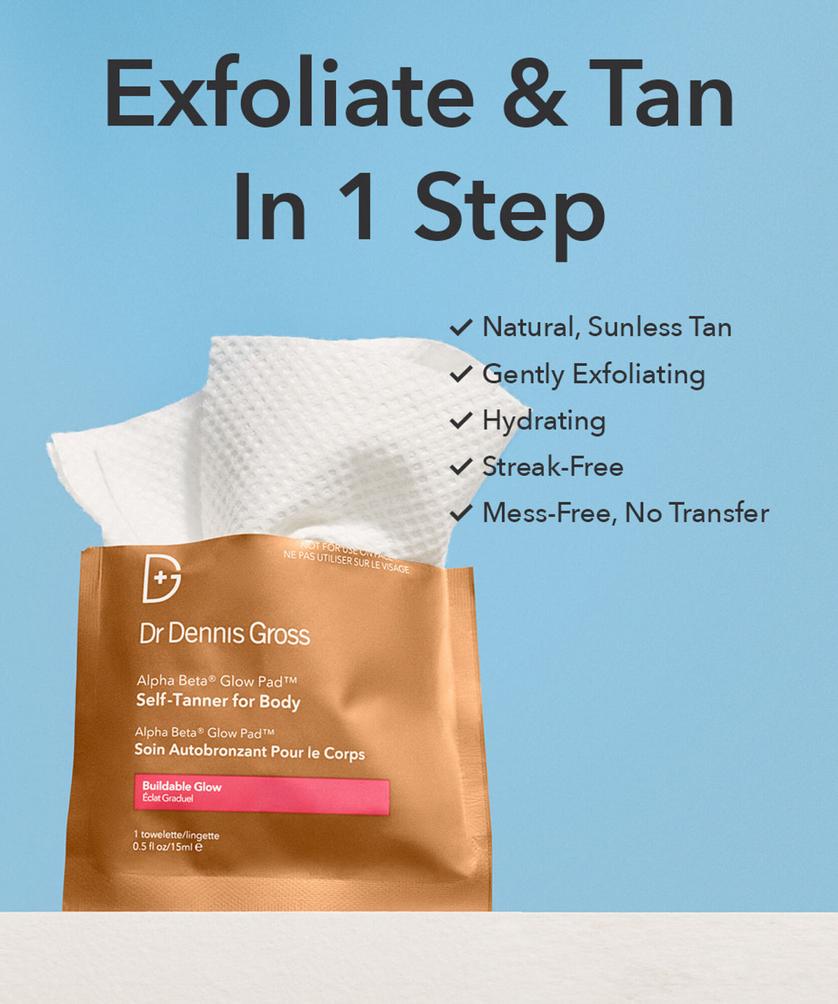 Dr Dennis Gross Alpha Beta Glow Pad Self-Tanner for Body - www.Hudonline.no