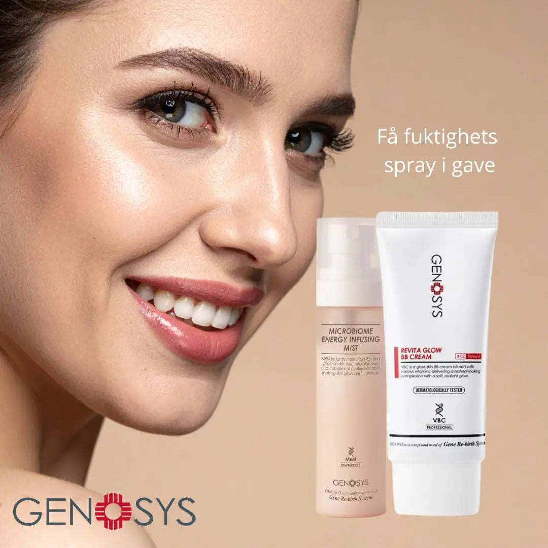 Genosys Kampanje — Revita Glow BB Cream #02 Natural + Microbiome Energy Infusing Mist i gave