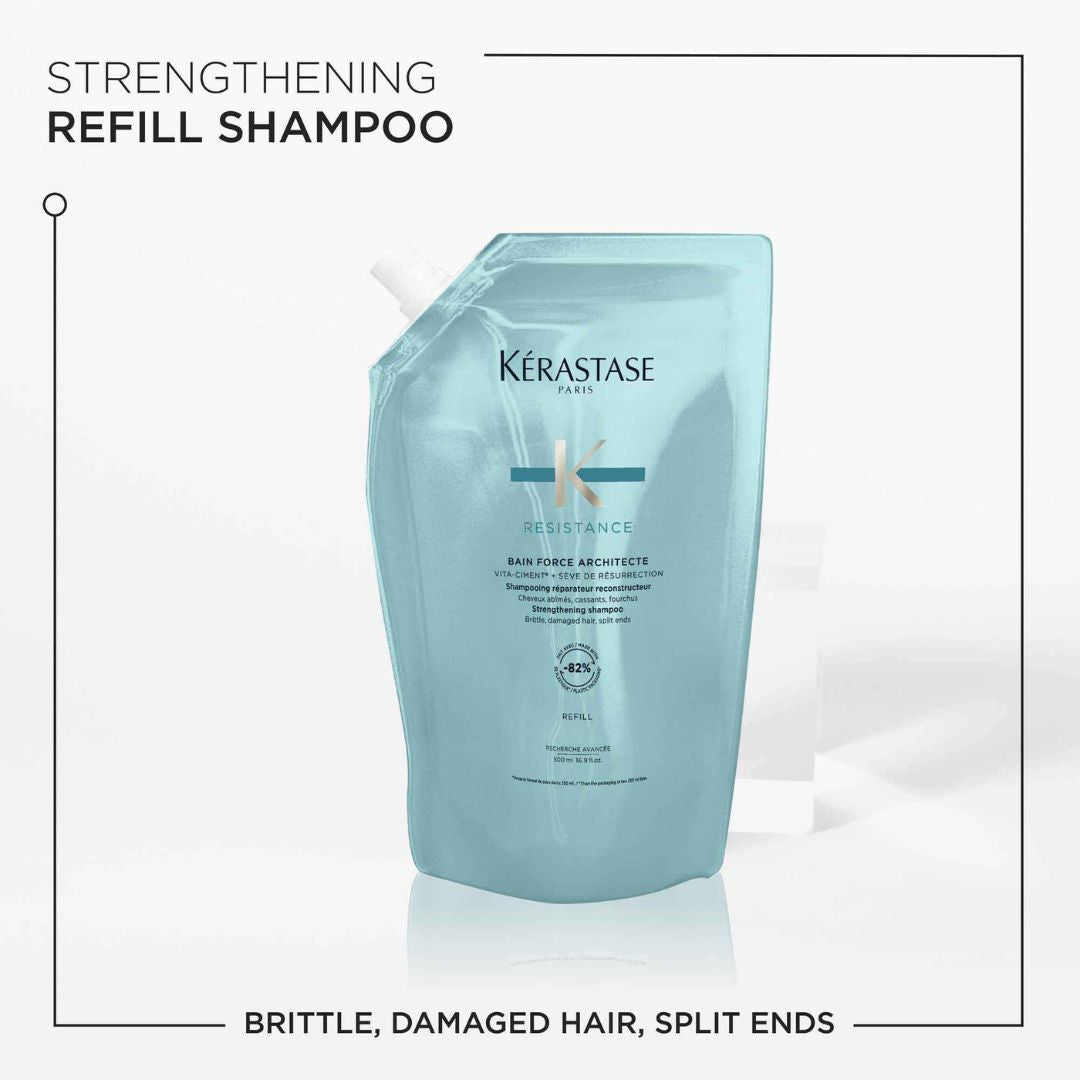 Kérastase RESISTANCE BAIN FORCE ARCHITECTE SHAMPOO REFILL 500ML - www.Hudonline.no 