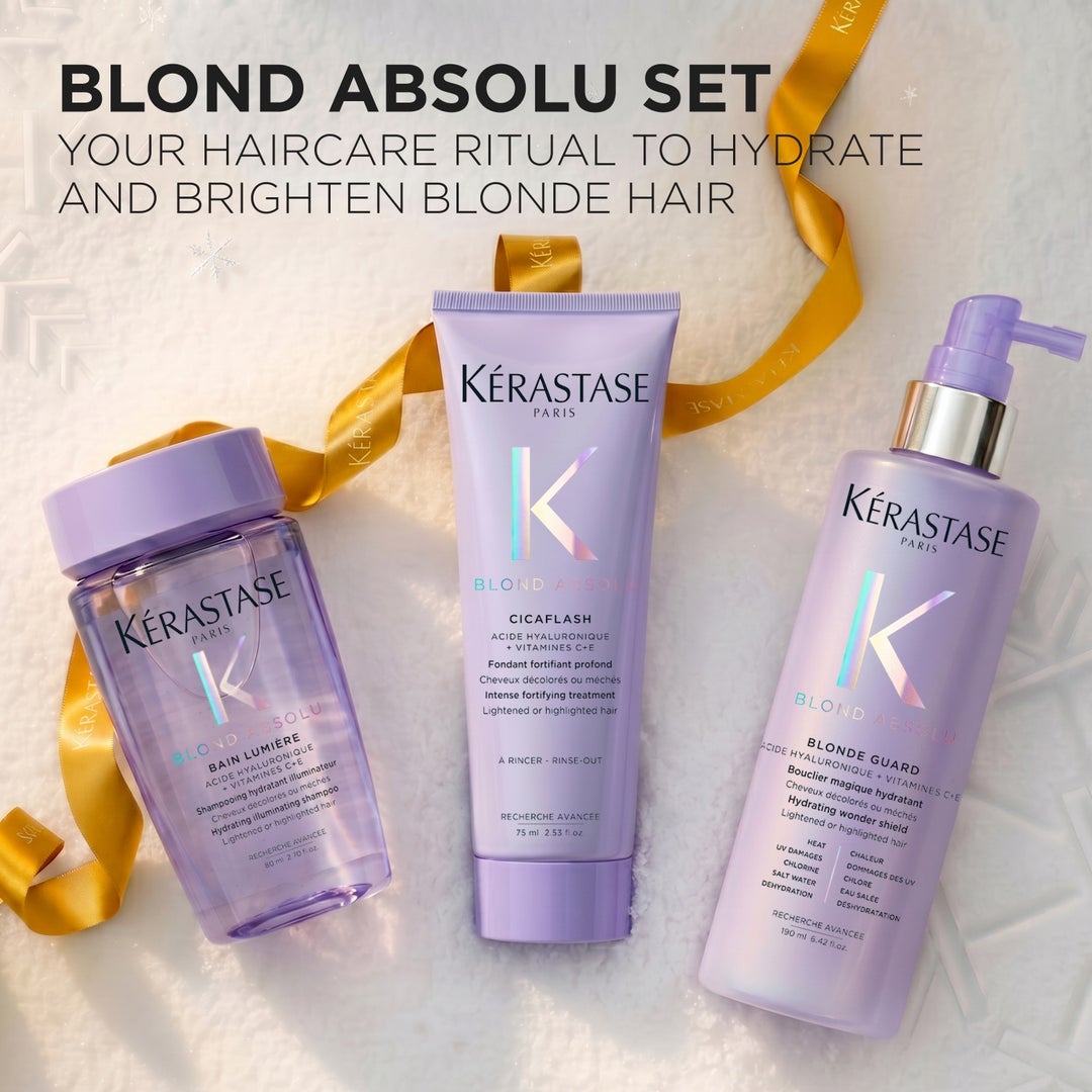 Innholdet i Kérastase Blond Absolu Trio Holiday Set 2026