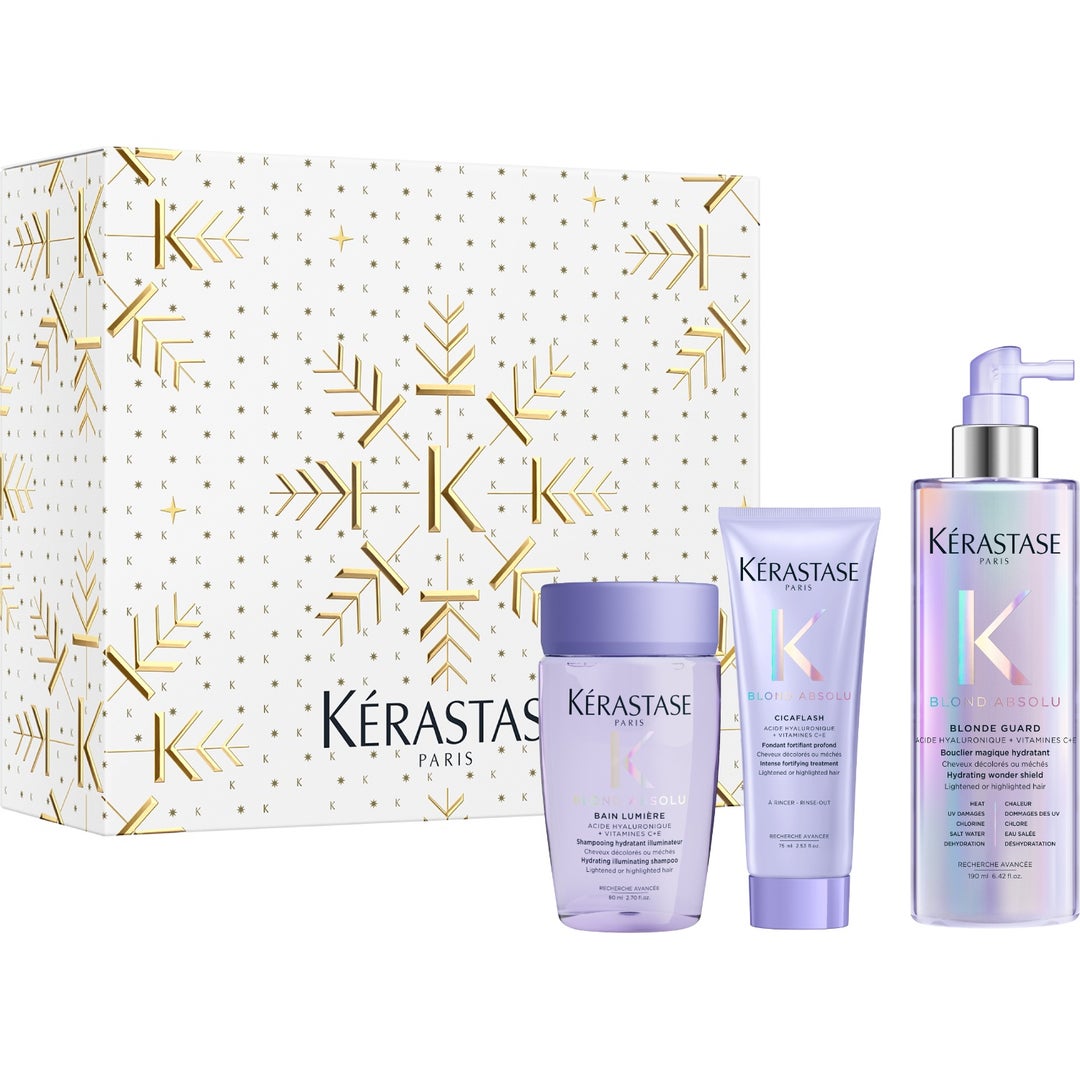 Kérastase Blond Absolu Trio Holiday Set 2026 gaveeske med sjampo, balsam og leave-in
