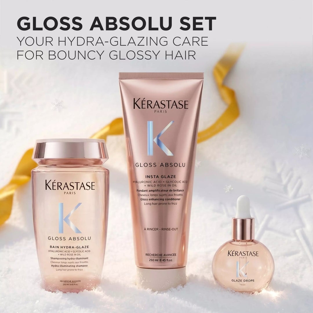 Innholdet i Kérastase Gloss Absolu Trio Holiday Set 2026