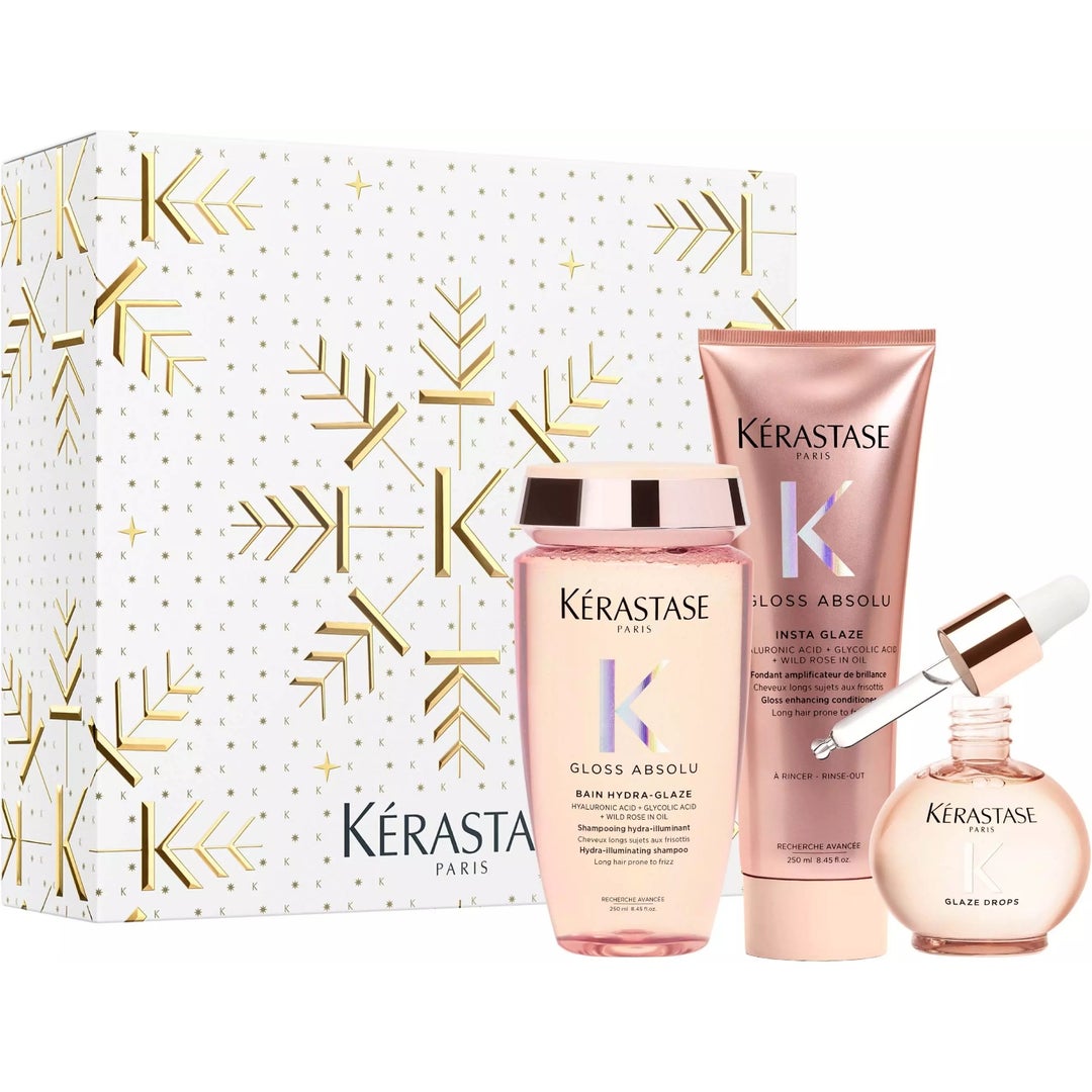 Kérastase Gloss Absolu Trio Holiday Set 2026 gaveeske med sjampo, balsam og hårolje