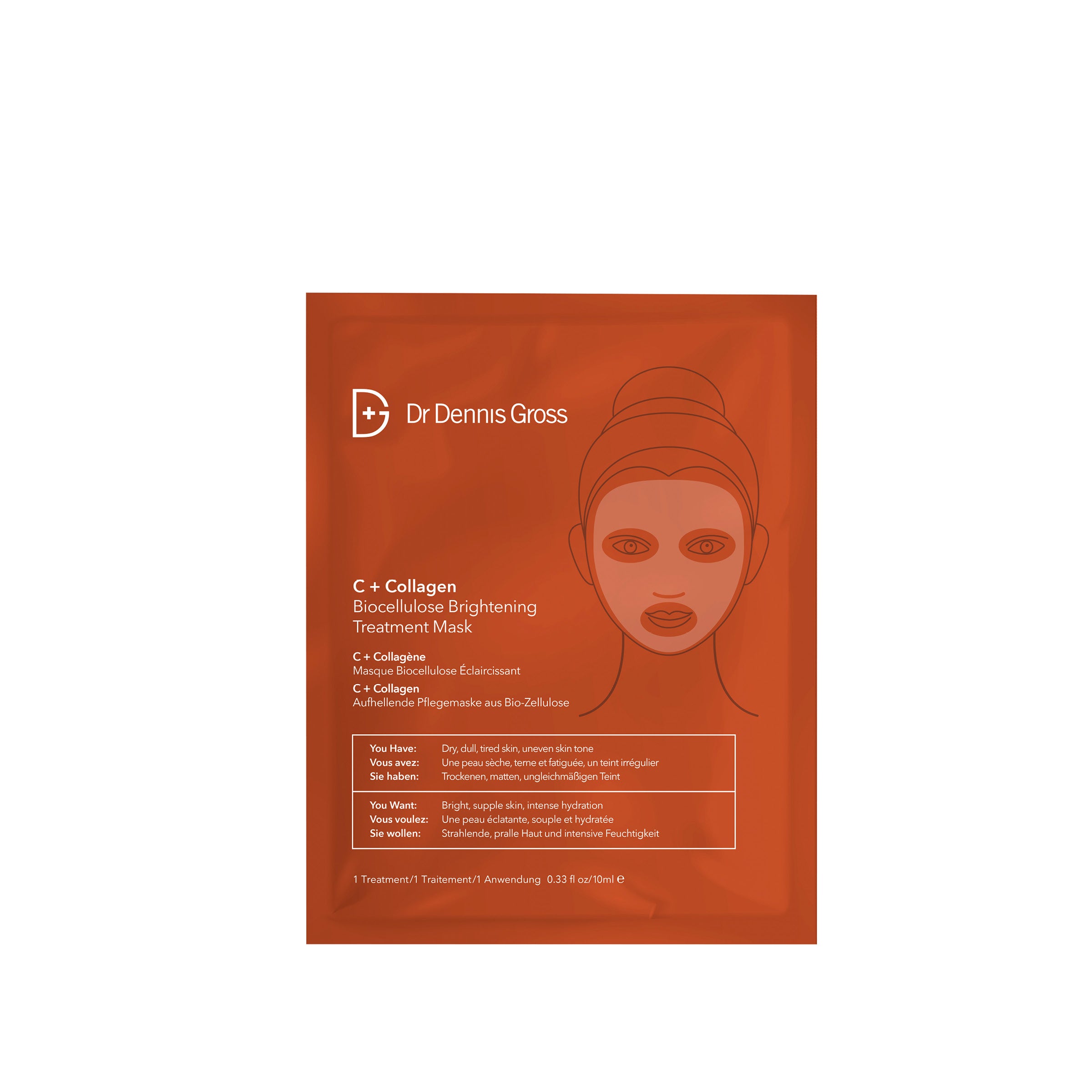 Dr. Dennis Gross Biocellulose Brightening Treatment Mask 1 Treatment - www.Hudonline.no 